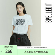 spelledit2023夏季水印字母半袖，t恤韩版通勤宽松设计感短袖女