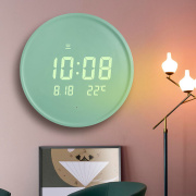 创意北欧个性现代钟表时钟LED夜光电子挂钟客厅家用时尚静音挂表