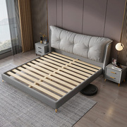 卧室软体床1.8米双人皮艺床意式极简头层牛皮床主卧真皮床