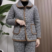 今年流行的妈妈棉衣棉裤套装，中老年女冬装加绒加厚棉袄保暖两件套
