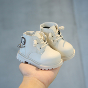 秋冬男宝宝皮鞋学步鞋高帮，马丁靴软底小童，婴儿鞋女童鞋婴幼儿鞋子