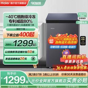 海尔100142200升冷藏小冰柜全冷冻家用商用零下-40℃冰箱冷柜