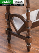 美式全实木边几角几整装长方形沙发边桌客厅台灯桌书报架欧式纯q.