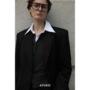 ayuko|高支高密精纺羊毛|矜贵極简_直角，宽肩西装半裙连衣裙