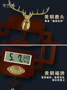 新中式挂钟客厅家用木质中国风，钟表简约万年历(万年历，)静音时钟创意石英钟