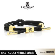 RASTACLAT 绳结基本系列 JET BLACK 黑金 小狮子鞋带手链