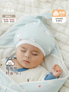 0-3-6个月新生婴儿胎帽秋冬季宝宝保暖夹丝棉帽子初生儿护囟门帽