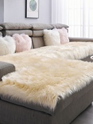 欧式现代组合沙发垫2021年冬季防滑长毛绒加厚高档皮坐垫子羊毛垫