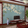 新中式电视背景墙壁纸18d玉兰花鸟墙布3d客厅沙发墙纸影视墙壁画