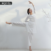 尤佳瑜伽服套装女白色棉麻宽松印度昆达里尼大师打坐W冥想禅修服