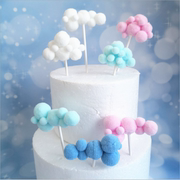 毛球云朵生日蛋糕装饰棉花，小云朵插件插件，小清新翻糖儿童蛋糕装饰