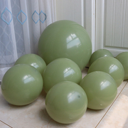 流行色复古牛油果绿色气球圆形乳胶气球儿童生日装饰品气球链布置