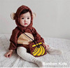 定制韩版春秋男女童宝宝纯棉小猴子哈衣动物造型连体衣爬服含包包