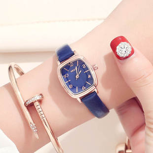 女士手表防水时尚皮带手表女式韩国潮流休闲玫瑰金女表
