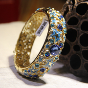 北京礼物复古景泰蓝手镯，女款个性镀金手环镯子，出国送老外创意