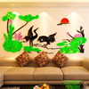 鹤水晶亚克力3d立体墙，贴画客厅卧室沙发，电视背景墙墙壁房间装饰品