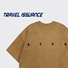 TRAVEL ISSUANCE 简单一点 潮牌简约舒适百搭宽松麂皮绒短袖T恤夏