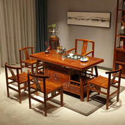 中式实木茶桌椅组合办公茶几套装会客厅喝茶桌格木花梨木功夫茶台