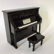 高档钢琴模型生日礼物木质仿真迷你立式钢琴模型摆件光亮烤漆送女