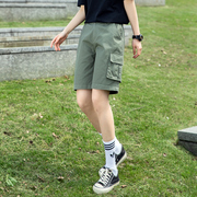 军绿色工装短裤女夏季薄款五分裤小个子休闲运动大码中裤外穿跑步