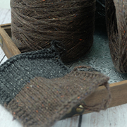 小麦兜毛线大牌彩点含真丝，羊毛线手编diy棒针秋冬衣服围巾针织衫