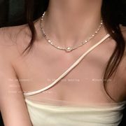 碎银子珍珠项链女轻奢小众设计感锁骨链，2023年高级感颈链