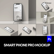 5款极简iphone手机app界面ui设计作品贴图ps样机素材场景展示模板