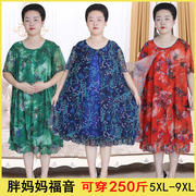 250斤胖mm夏装连衣裙弹力宽松加肥加大码，舒适面料中年女士洋气裙