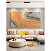 金箔手绘油画挂画现代简约轻奢水晶橙色客厅沙发背景墙装饰画定制
