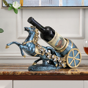 欧式创意复古葡萄红酒架马摆件酒柜装饰品摆设现代家用酒瓶品