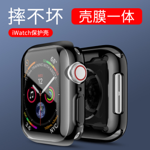 适用applewatch6保护壳膜苹果手表iwatch4代5321软硅胶套se代全包serie4表壳，44424038mm电镀边框防摔套