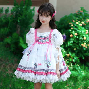 洛丽塔女童公主裙洋装春秋，西班牙小宝宝，礼服短袖蓬蓬儿童连衣裙子