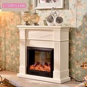 欧式壁炉电视柜美式实木假火炉芯家具取暖装饰白色壁炉