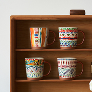 肆月复古陶瓷咖啡杯子，高颜值家用泡酸奶燕麦水杯，创意马克杯设计感