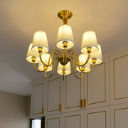 全铜美式吊灯客厅灯具简约卧室房间灯轻奢餐厅创意大气法式复古灯