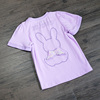 夏季女童宝宝上衣中大童可爱小兔子立体亮片带翅膀纯棉短袖T恤衫