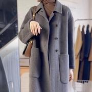 双面羊绒大衣女2023年韩系高端中长款显瘦简约气质羊毛呢外套