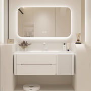智能圆角浴室柜陶瓷一体盆卫生间橡木洗手盆洗漱台镜柜卫浴柜