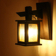 实木壁灯东南亚风格复古创意古典装饰灯具酒店餐厅墙壁泰式玻璃灯