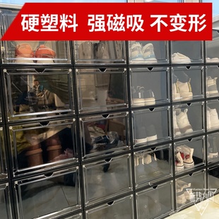 机器猫日式磁吸透明亚克力门竖款高帮，球鞋塑料收纳鞋盒透气组装潮