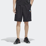 adidas阿迪达斯三叶草运动裤，男子夏季休闲五分裤梭织短裤hm8037