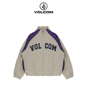 volcom钻石明星同款复古男装，夹克2024春季撞色街头印花外套潮流