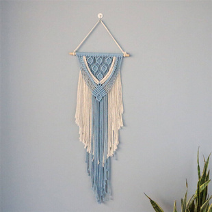 手工编织棉绳挂毯波西米亚风欧美客厅壁饰墙饰复古棉绳流苏挂饰