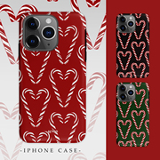 Acvoo圣诞节红色绿色复古原创糖果拐杖iPhone15Promax保护14适用于苹果13手机壳12防摔壳11不褪色XRXSMAX全包