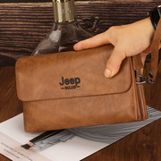 jeep吉普男士手包手拿包信封包男皮包商务密码锁复古大容量潮流包