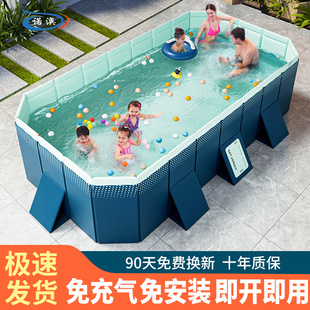 大型支架游泳池家用儿童移动泳池，成人户外折叠水上乐园免充气水池