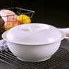 家用陶瓷煲简约景德镇骨瓷，纯白品锅汤碗，带盖大号汤盘汤锅健康