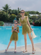 家庭亲子泳衣母女连体裙式公主女童女孩可爱游泳衣沙滩泳装