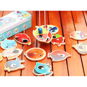 铁盒磁性钓鱼玩具木制1-2-3周岁，宝宝男女孩，儿童益智小孩钓鱼玩具
