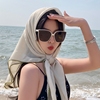 沙漠旅游纯色包头巾(包头巾，)围巾青海西藏茶卡盐湖旅游拍照海边防晒大方巾